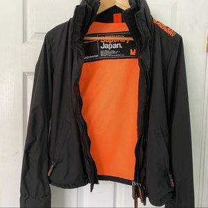 Superdry medium black orange windcheater